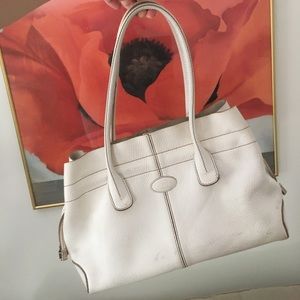 Tod’s cream leather d-bag